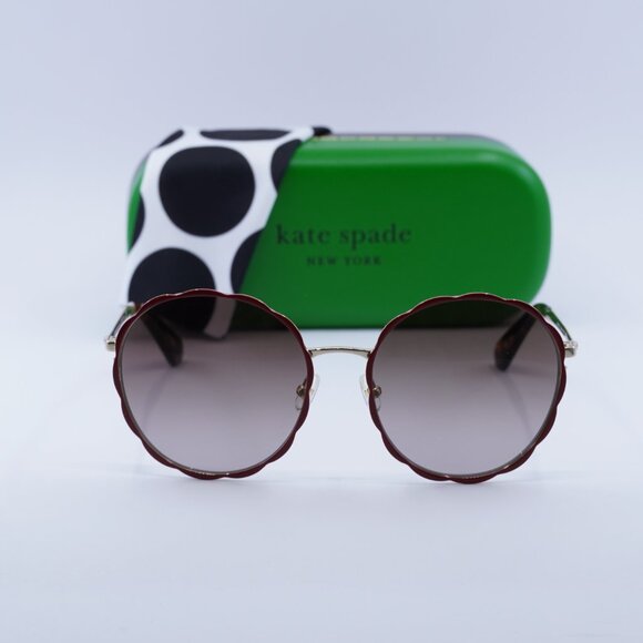 Kate Spade CANNES/G/S 0C9A HA Round Sunglasses - Red/Gold/Brown Gradient - Picture 3 of 10